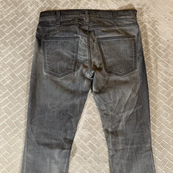 Current Elliott Womens 26 Denim Jeans Gray Distressed 80s Style Skinny Stretch - Picture 11 of 12